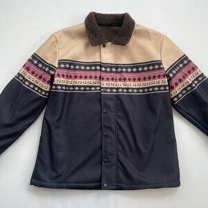 Men’s Aztec Full Zip & Snap Sherpa Lined Jacket No Tags Size Large Or XL?
